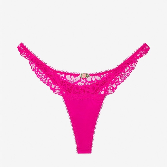 (M) For Love and Lemons Butterfly Lace Thong Underwear Panty - Picture 3 of 13